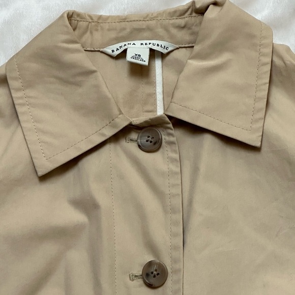 Banana Republic Trench Coat Blazer Safari Travel Classic Neutral Button Close - Picture 3 of 9